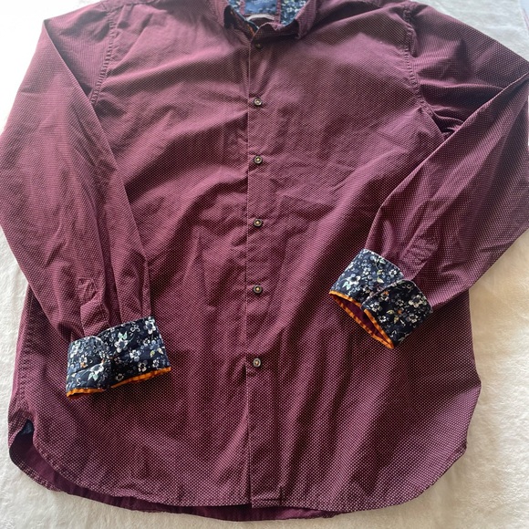 Cactus man long sleeve pole dot and flower button up shirt large - Picture 1 of 10